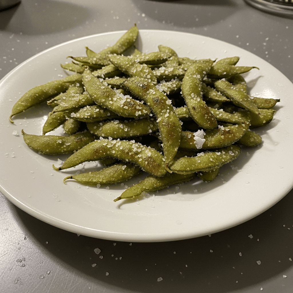 Crispy Edamame with Sea Salt