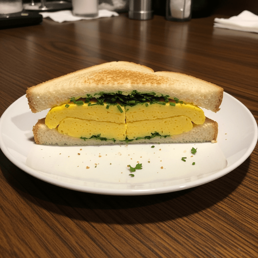 Fluffy Tamago Sandwich with Fresh Herbs