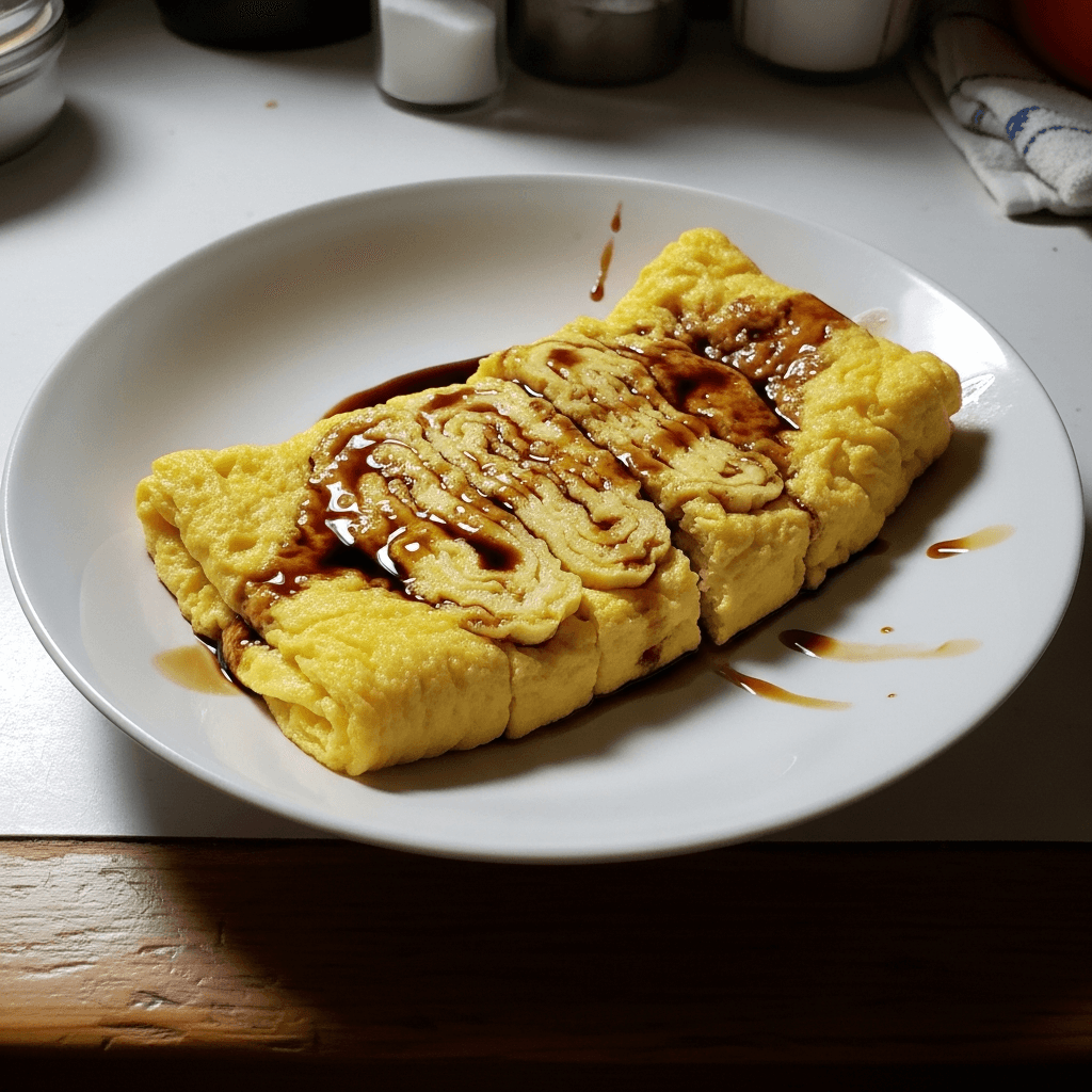 Fluffy Tamagoyaki with Sweet Soy Glaze