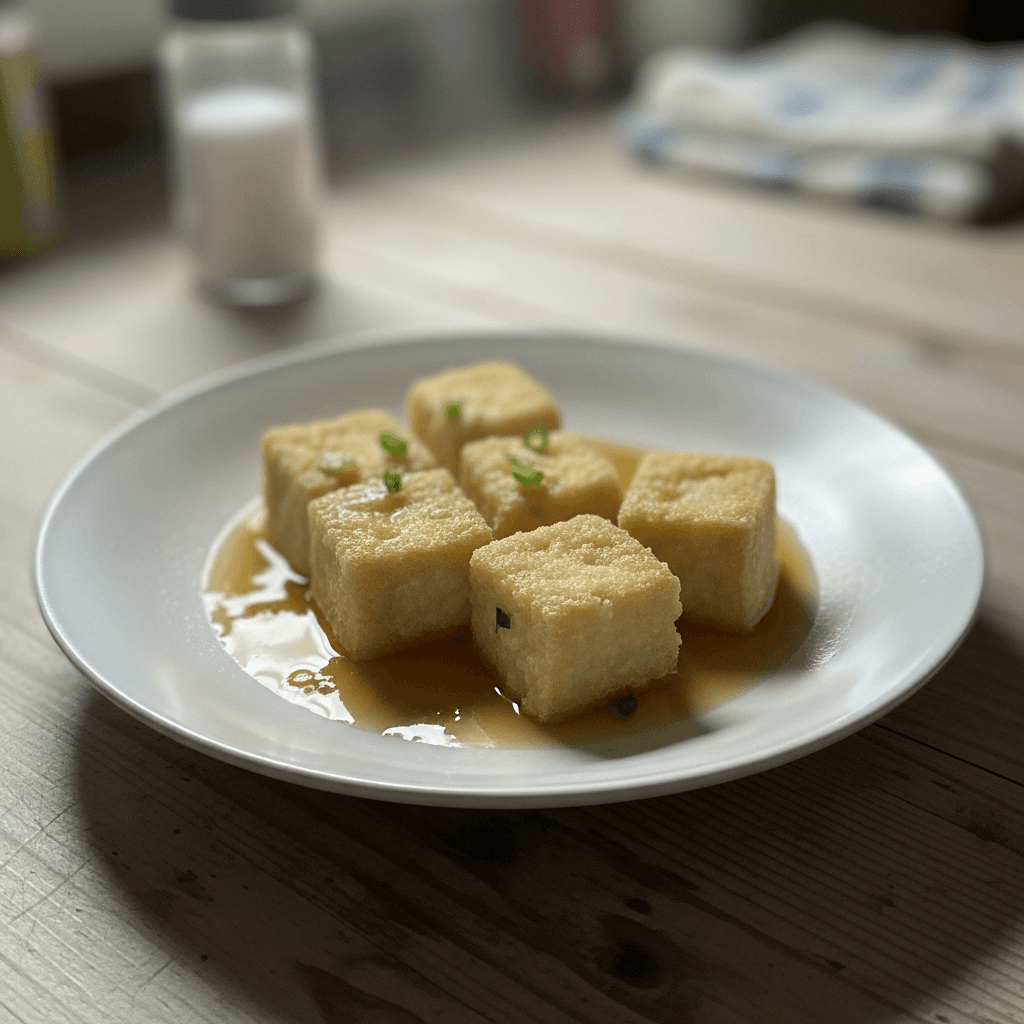 Crispy Agedashi Tofu with Dashi Sauce