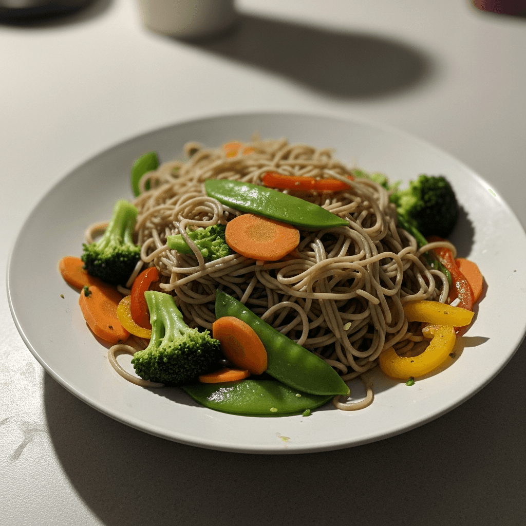 Delicate Soba Noodles with Seasonal Vegetables