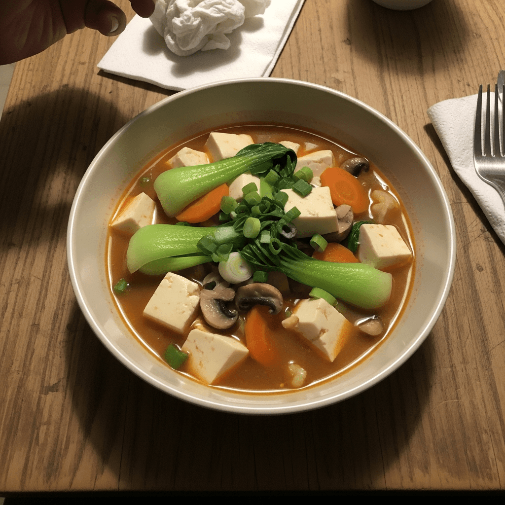 Silken Tofu Stew with Seasonal Vegetables