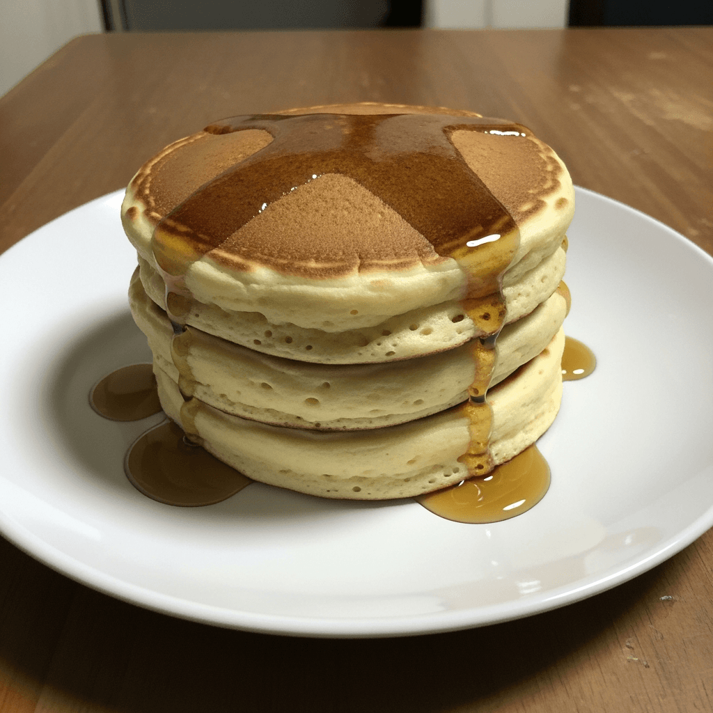 Fluffy Japanese Pancakes with Maple Syrup