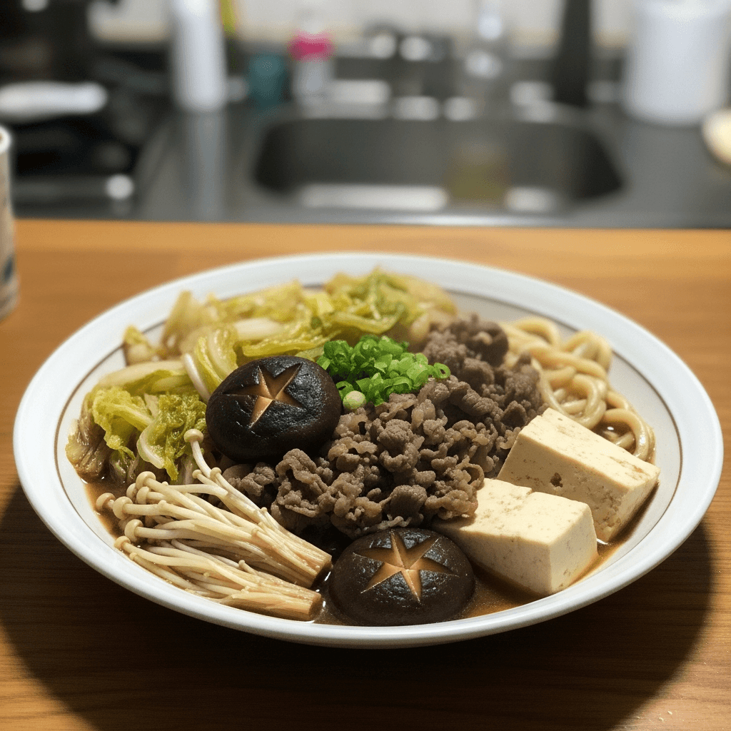 Hearty Beef Sukiyaki with Fresh Vegetables